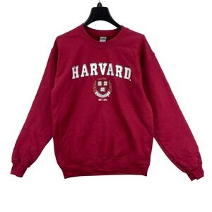 Harvard University Sweatshirt‎ Men's Small Red Gildan Heavy Blend College Crest